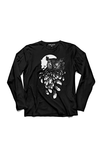 Kendim Seçtim Sova Puni Mesec Sova Majica Dugih Rukava Štampano Deca T-shirt