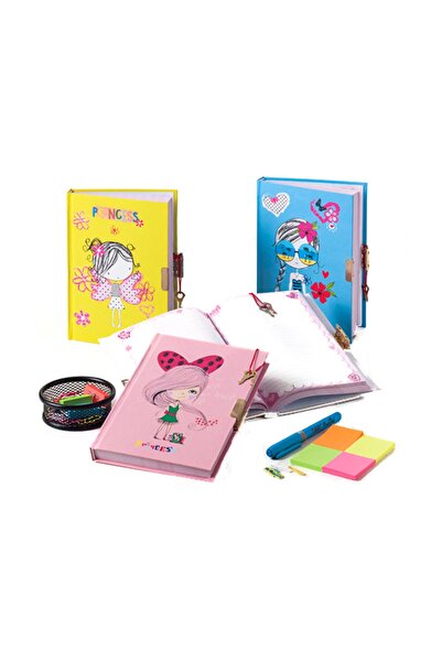 Bayındır Defter Bayindir (14*20 cm) Caiet de amintiri prințesă cu încuietoare 128 coli 90 grame