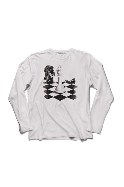 Kendim Seçtim Tricou cu mânecă lungă Chess Brain Game Checkmate Queen Chess