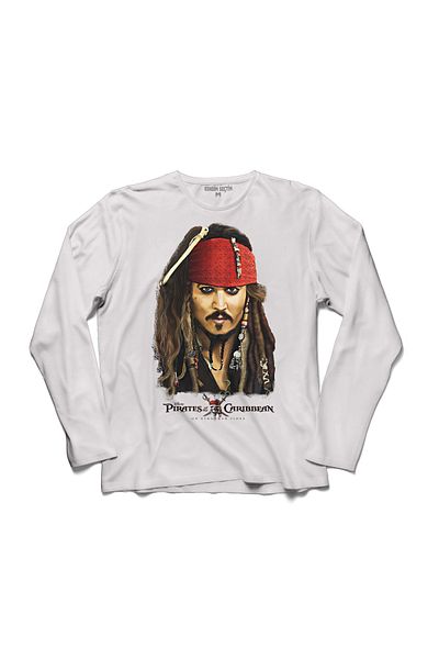 Kendim Seçtim Tricou cu mânecă lungă PIRATI DIN CARAIBE CAPTAIN JACK SPARROW - T 041776