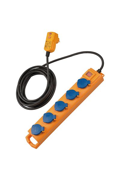 Brennenstuhl Super-Solid Sl Ip54 Licensed 5-Plus Extension Socket with Leakage Current Relay, Standard 1109836