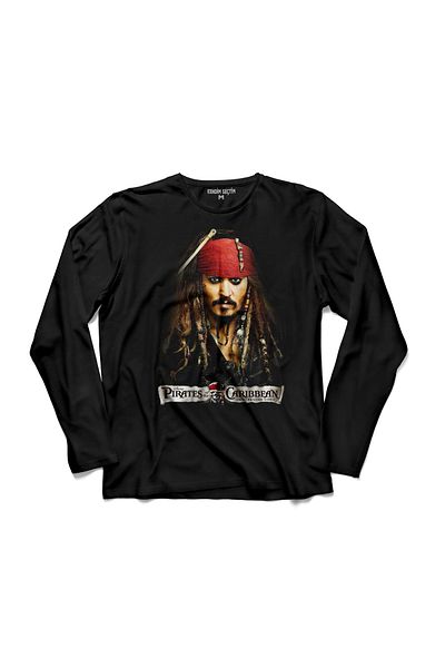 Kendim Seçtim Tricou cu mânecă lungă PIRATI DIN CARAIBE CAPTAIN JACK SPARROW - T 041776