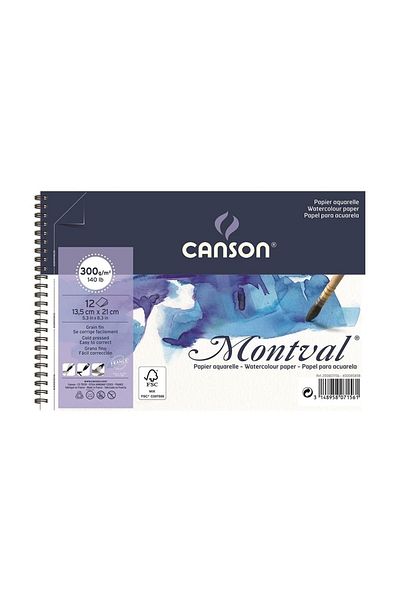 Canson Montval Watercolor Block 300 grA5 13.5x21 cm12 Sheets