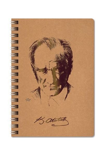 KESKİN COLOR 16.5 x 22.5 100 Sheets Striped Funky Spiral Notebook-Atatürk