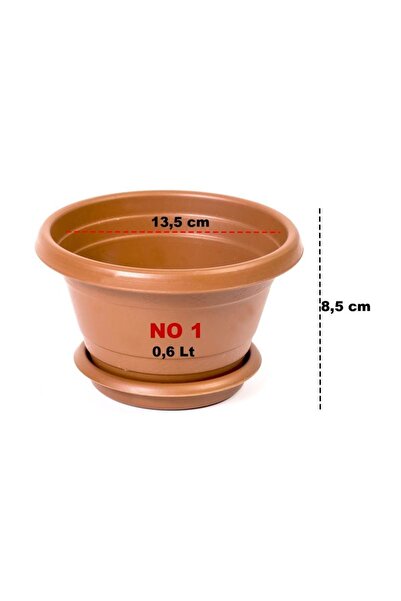 Hak Plastik Menekşe Saksı No 1 Klasik Çiçek Saksısı 6 Adet