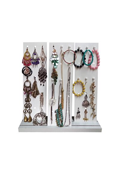 First Mobilya - Menekşe - Masaüstü Takı Organizatörü - Beyaz