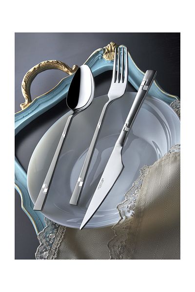 Yetkin Diva Satin 90 Piece Delux Set Fork Spoon Knife Set