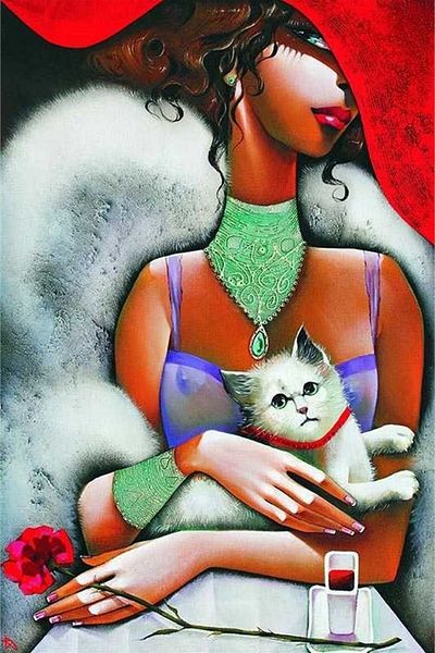 Gold Puzzle Women's 1000 PiecePuzzle- Golden Cat