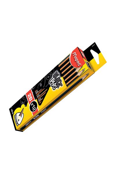 Maped Black Peps 2B Pencil 12 Pieces (850022ZV)