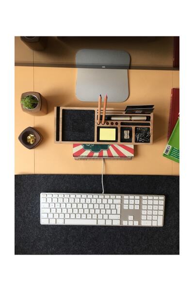 Fagus Wood Mini Sharpy Masa Düzenleyici (füme)