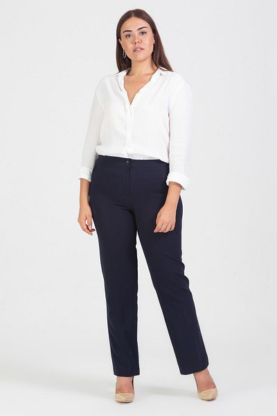 Şans Γυναικείο κλασικό παντελόνι με τσέπη Navy Blue 65N12024