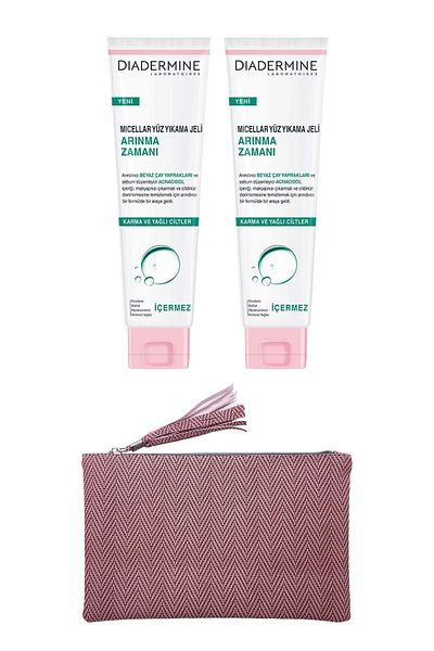 Diadermine Micellar Face Washing Gel Purification Time 150 ml x 2 Pack + Tasseled Bag