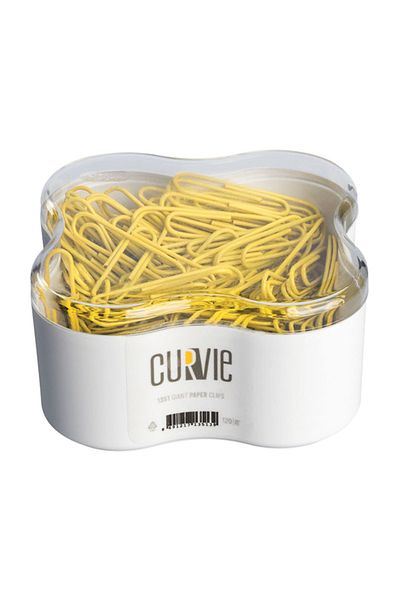 Mas Curvie Colored Giant Paper Clip 120 Pieces Yellow