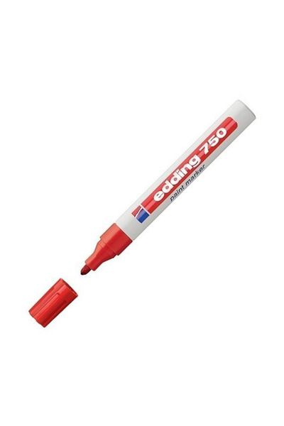 Edding 750 Marker Paint Decoration Pen 2-4 Mm Red Round Tip (10 Pieces Box)