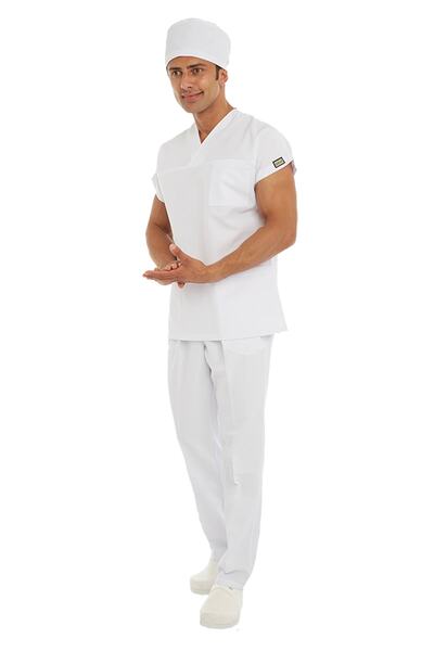 VEHBİ بدلة نوم من قماش الألبكة للرجال من قماش الألبكة للرجال والممرضات في الم...