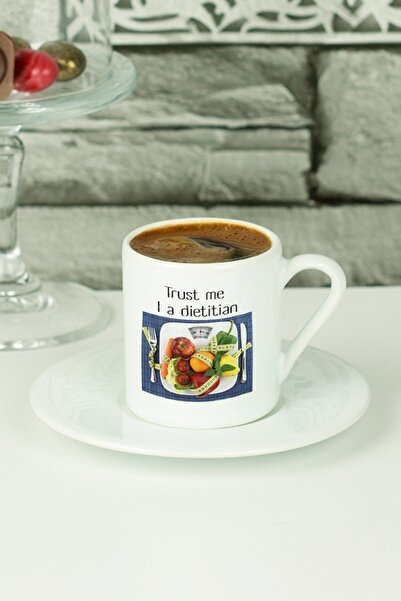 Hediyelen كوب قهوة تركي من أخصائي التغذية باللون الأبيض