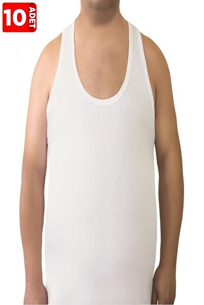 Tutku Men's Pack of 10 100% Cotton Combed Oversize Tank Top 100% Cotton