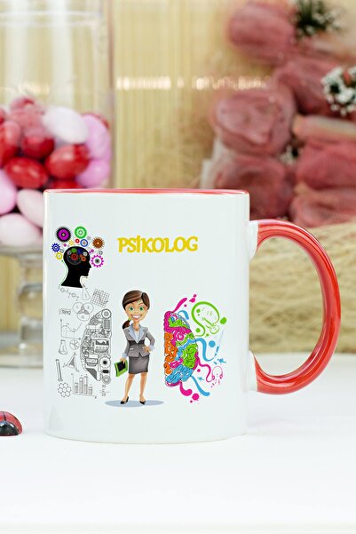 Hediyelen كوب عالم النفس باللون الأحمر