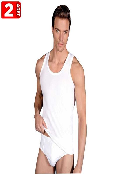 Tutku Men's White 2-Pack Cotton Classic Undershirt & Slip Panties Set