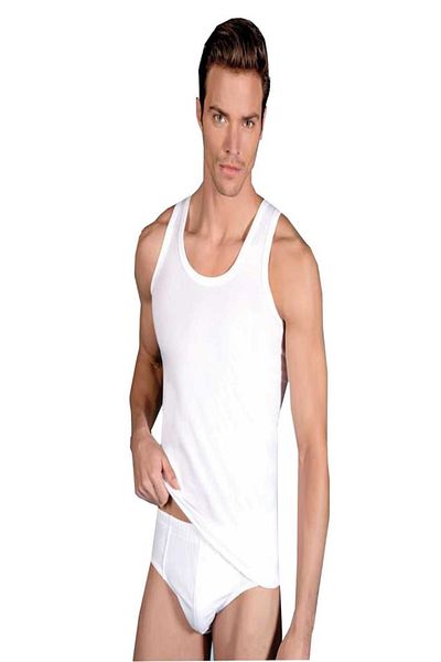 Tutku Men's White 2-Pack Cotton Classic Undershirt & Slip Panties Set