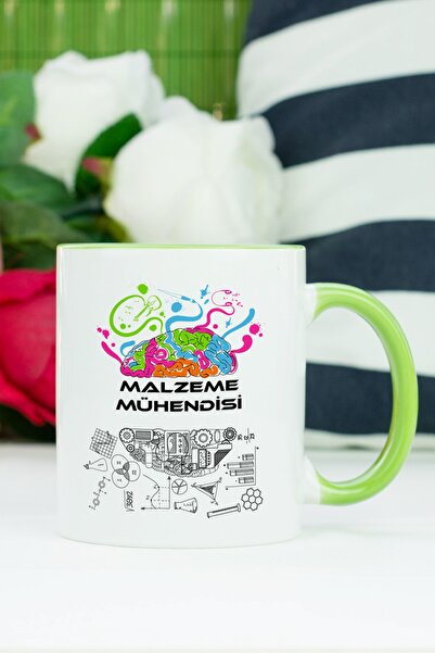 Hediyelen كوب مهندس معدني ومواد باللون الأخضر