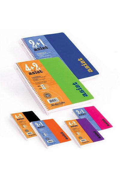 KESKİN COLOR Asist 16,5x22,5 240 coli 4+2 compartimente PP Kpk caiet cu spirală ( 351893 )