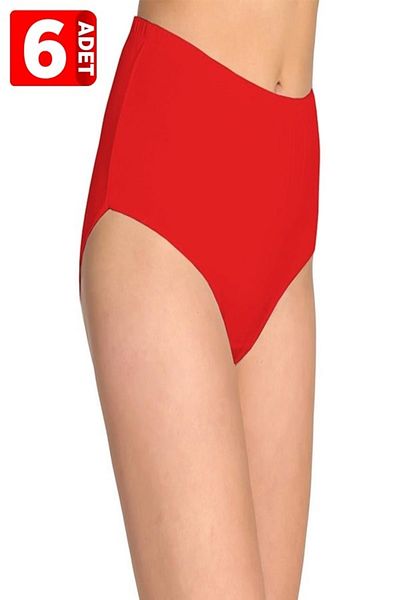 Tutku Pack of 6 100% Cotton 100% Cotton Bato Panties Red
