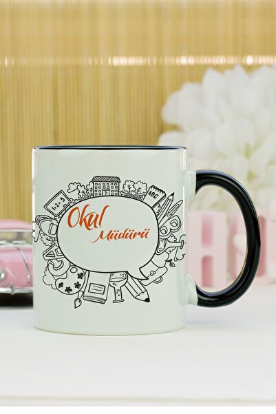 Hediyelen كوب مدير المدرسة باللون الأسود