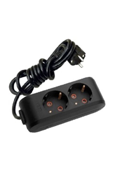 VİKO Multi-let 3'lü 5 Mt Kablolu Topraklı Grup Priz - Siyah