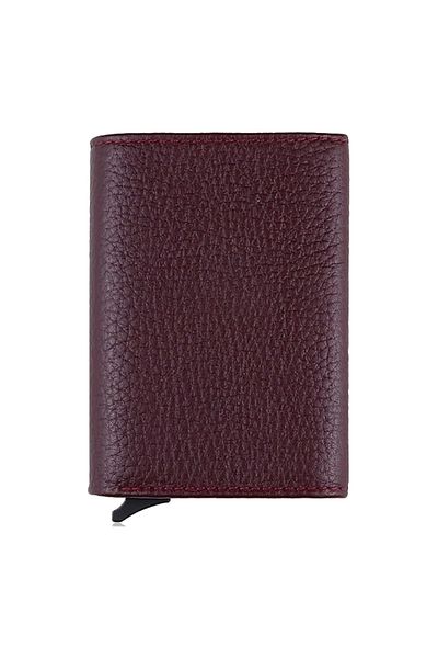 Garbalia Genuine Leather Claret Red Men's Mechanical Wallet 2066111005010