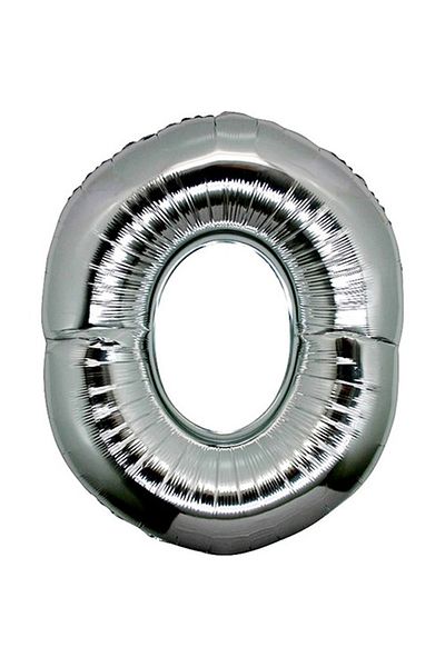 Parti dolabı Letter Foil Balloon Letter O Large Size Balloon Silver/Grey 100CM