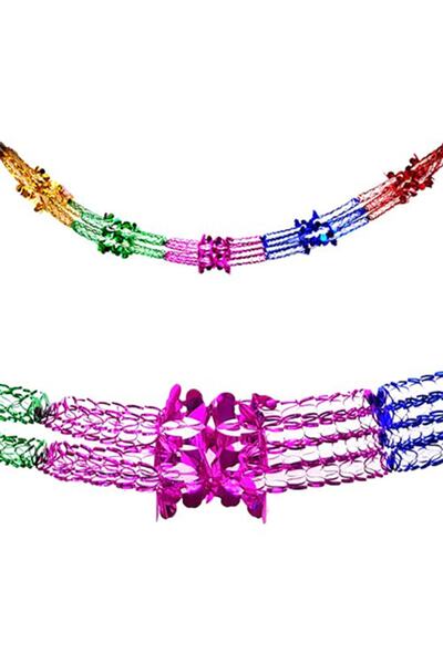 Parti dolabı Rengarenk Metalik Uzar Süs, Doğum Günü Partisi Metalize Asma Süsü