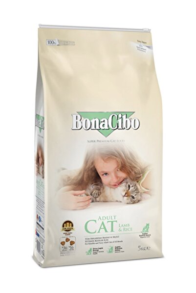 BonaCibo Adult Cat Lamb & Rice Kuzu Etli Ve Pirinçli Yetişkin Kedi Maması 5 kg