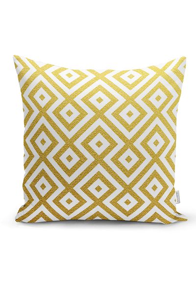 Realhomes Husă de pernă cu design special cu model geometric de culoare aurie