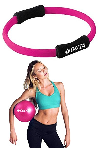 Delta Pilates Egzersiz Çemberi, 20 Cm Mini Pilates Topu Over Ball Plates Seti