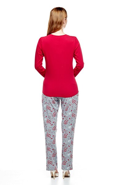 Relax Mode Kadın Fuşya-Mavi Pijama Takımı-10054