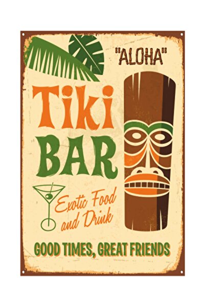 Hayat Poster Tiki Bar Vintage Ξύλινη Πόστερ - 2030036