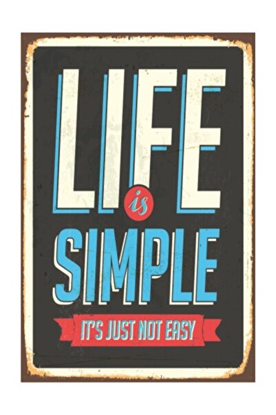 Hayat Poster Ρετρό Vintage Η ζωή είναι εύκολη μόνο απλή ξύλινη αφίσα
