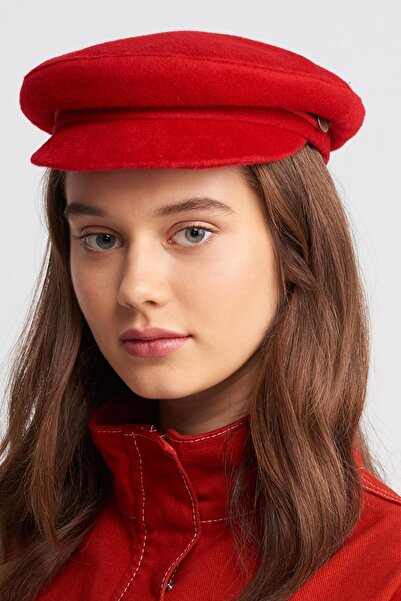 Dilvin Women's Red Sailor Type Felt Hat 156A01880