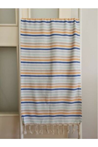 Melis Home Πεστεμάλ, Πετσέτα μπάνιου, Πετσέτα παραλίας, 100% βαμβάκι ζέβρα πολύχρωμο μπλε