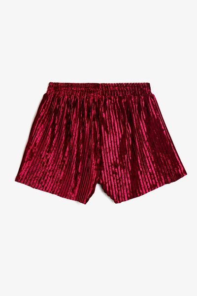 Koton Girls' Burgundy Wine Shorts & Bermuda
