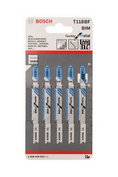 Bosch T 118 Bf Flexible For Metal 5'Li Dekupaj Testeresi Bıçağı