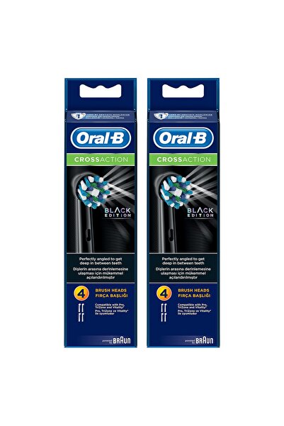 Oral-B Diş Fırçası Yedek Başlığı Cross Action Siyah 8 Adet