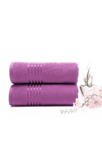 Özdilek 2 Pieces Belda Hand and Face Towel Dark Pink
