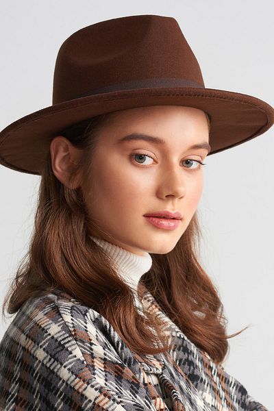Dilvin Women's Brown Fedora Hat 186A01567