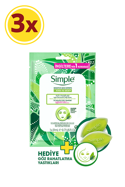 Simple Intensive Moisturizing Sheet Mask x 3 + Eye Relaxing Pillow Gift!