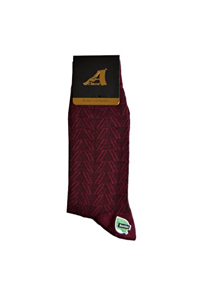 A CLASSE İnce Bambu Bordo Jakarlı Çorap
