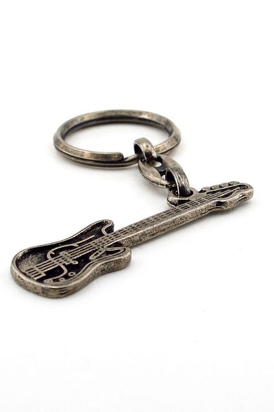 Solfera Unisex Electric Guitar Anthracite Antique Metal Keychain Kc699