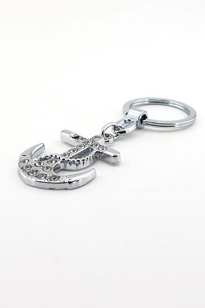 Solfera Unisex Sailor Anchor Chip Sailor Shiny Stone Metal Keychain Kc729