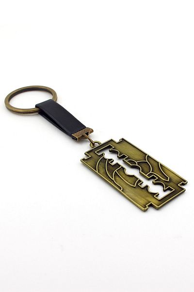 Solfera Unisex Razor Shaped Razor Antique Bronze Color Metal Keychain Kc668
